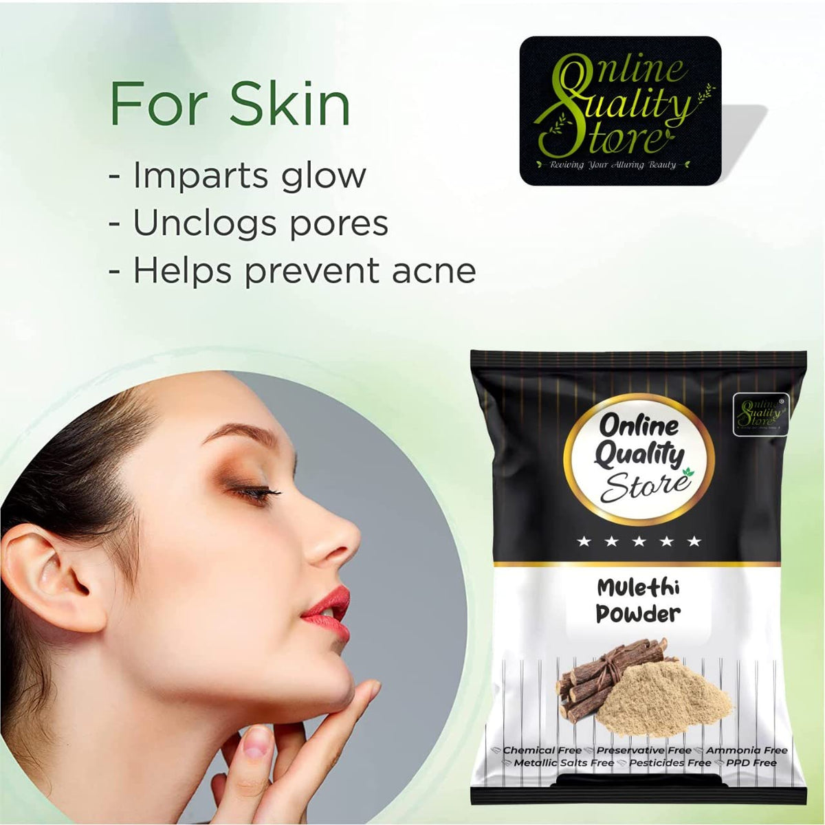 Online Quality Store Licorice (Mulethi) Powder |Yashtimadhu Powder,Liquorice Powder |glycyrrhiza glabra powder |pure mulethi powder for face,body,skin, & hair |Natural Pure Mulethi Powder best for hair and Skin care ,100g