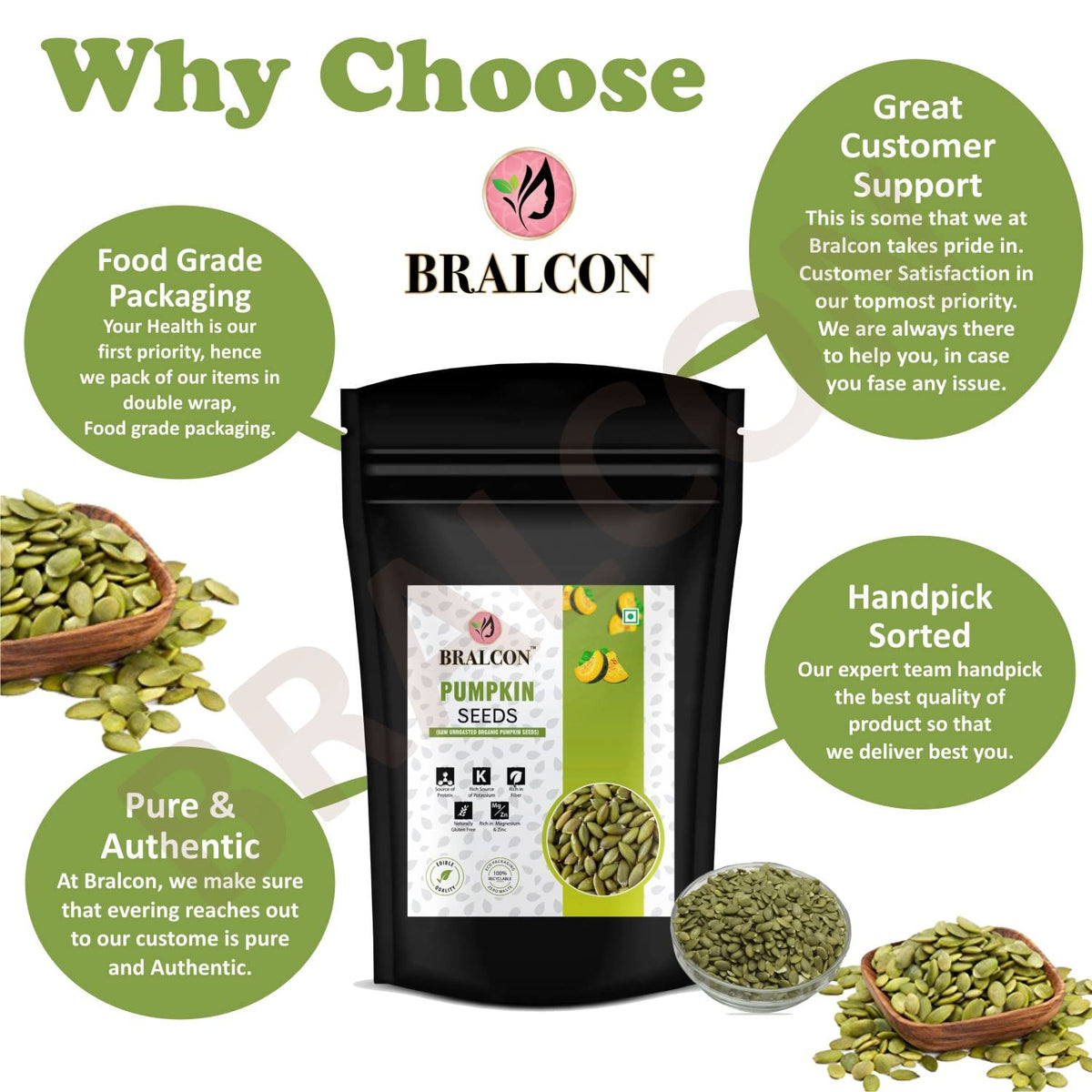 BRALCON Organic Pumpkin Seeds - 100g
