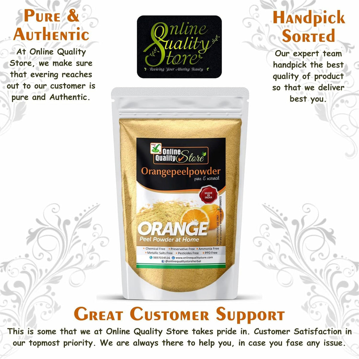 Orange peel powder for skin whitening (900 Gm)