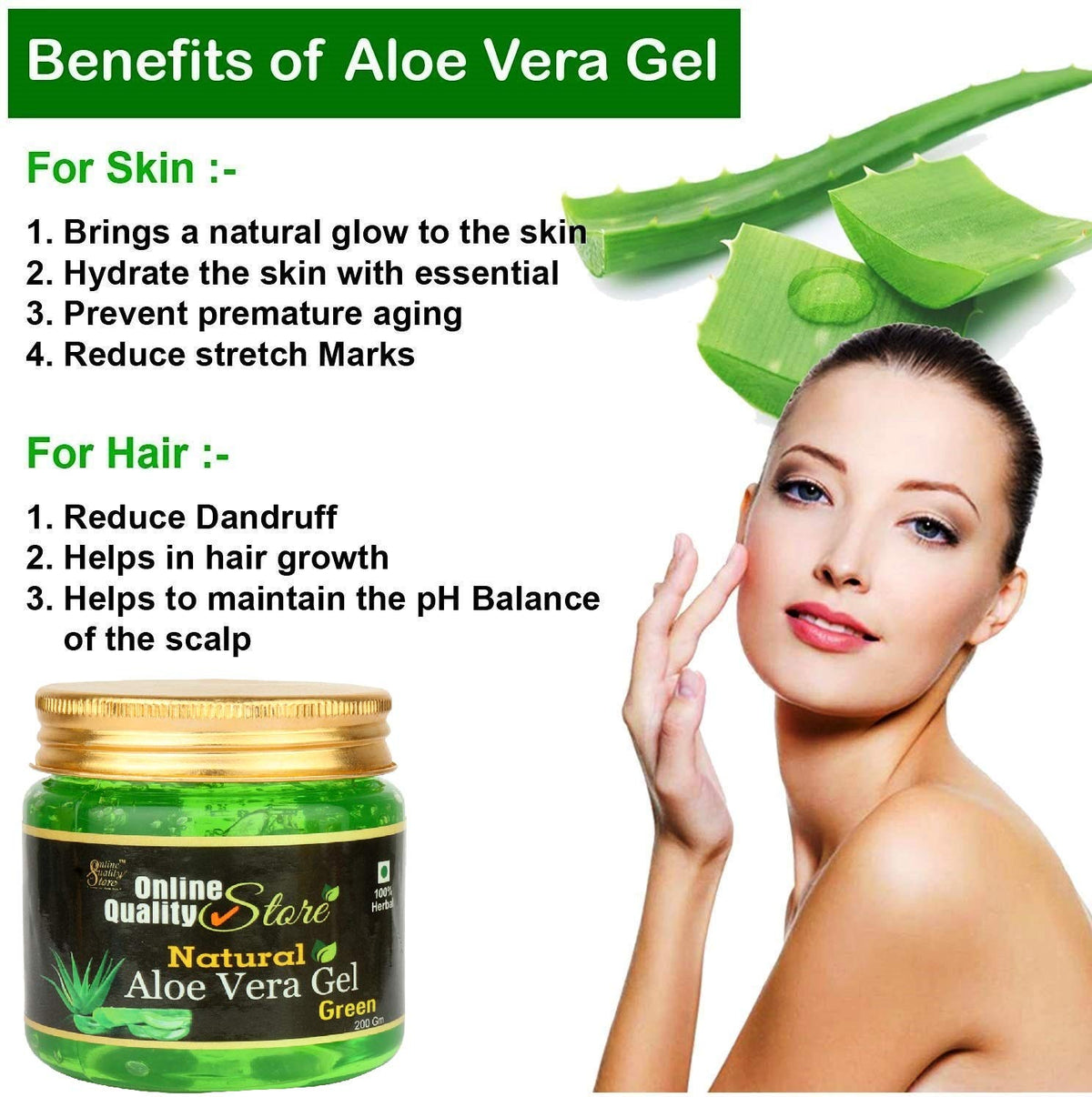 Online Quality Store Organic Aloe Vera Gel, 200g