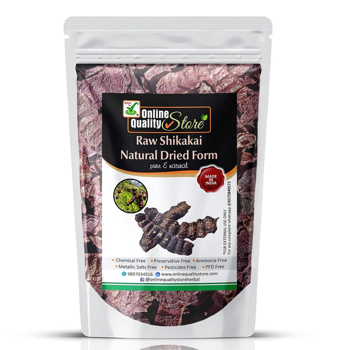 Online Quality Store Reetha Amla Shikakai (Raw Form) Combo Pack, 900 g (Pack of 3)