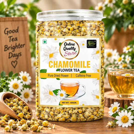 Online Quality Store Organic Chamomile Flower Tea - 100g | Caffeine Free Herbal Tea| Chamomile Tea