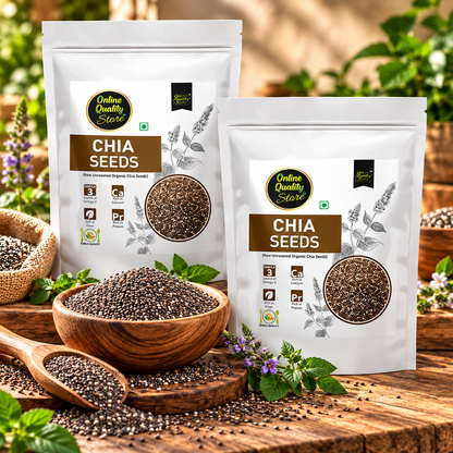 Online Quality Store Organic Chia Seeds -200gm(2x100gm) |Omega 3 and rich in Fiber, Calcium & Protien