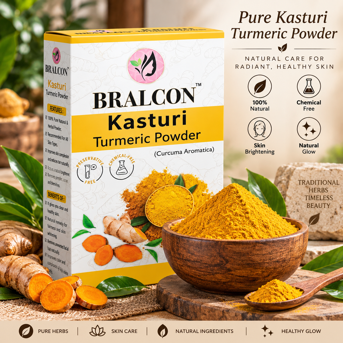 BRALCON Kasturi Haldi Powder -100gm