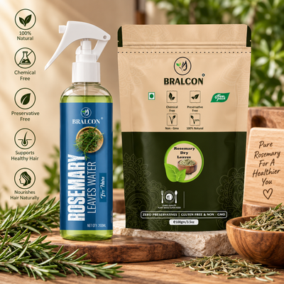BRALCON Rosemary Leaves Water for Hair - 200ml with Rosemary Dry Leaves - 100g Combo Pack