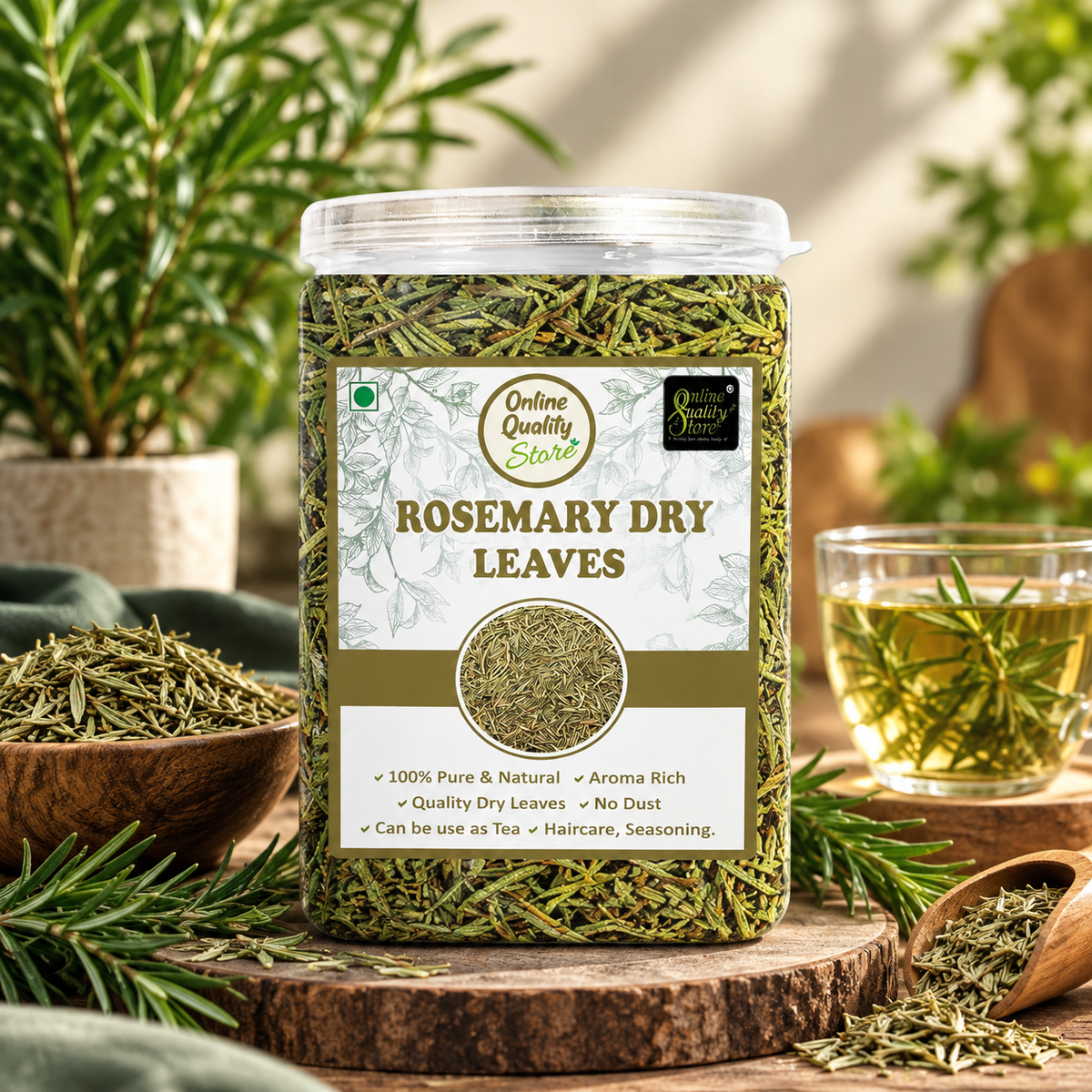 Online Quality Store Rosemary Dry Leaves - 100g | For Hair Growth & Rosemary Tea Leaves | Rosemary Herbal Tea