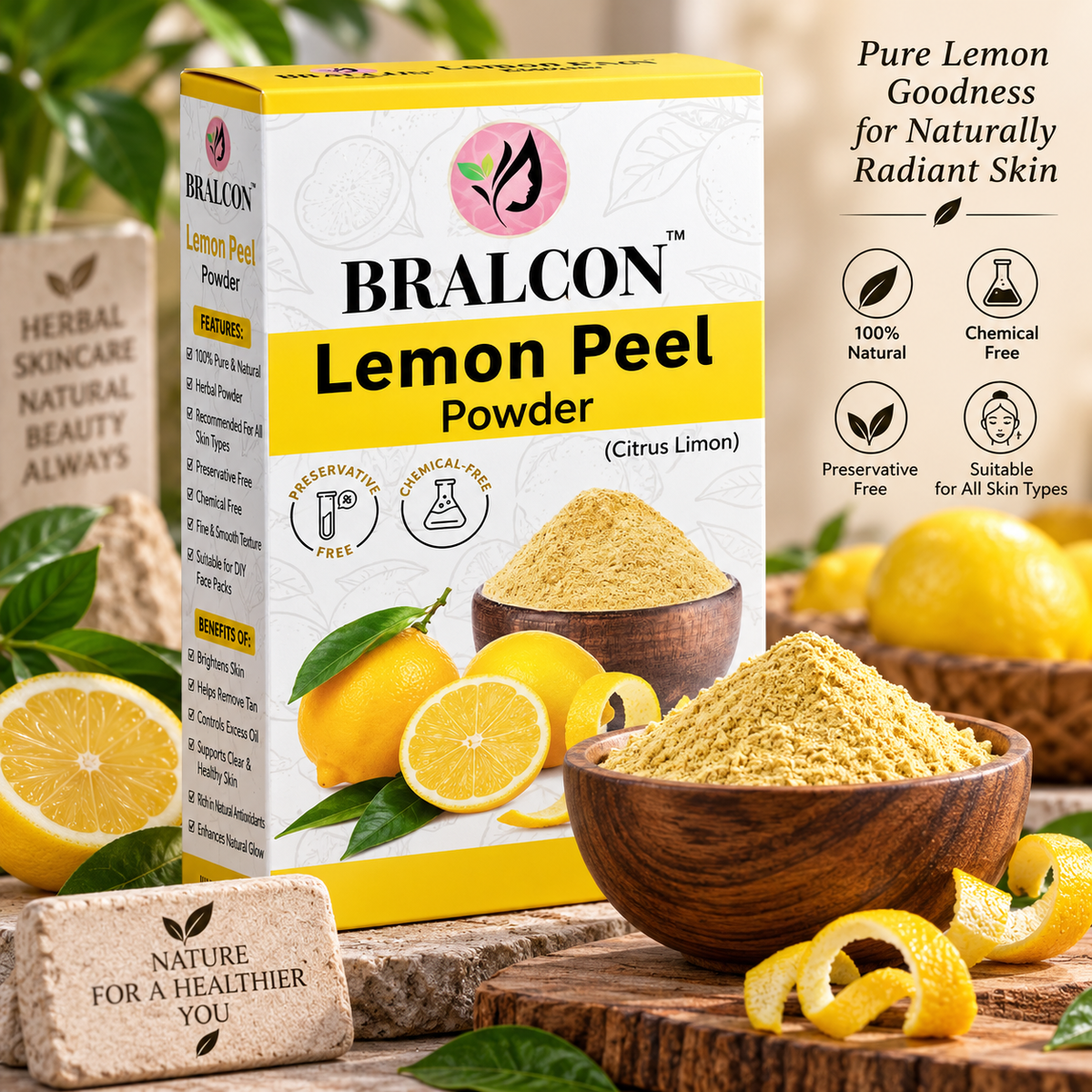 BRALCON Organic Lemon Peel Powder -100g