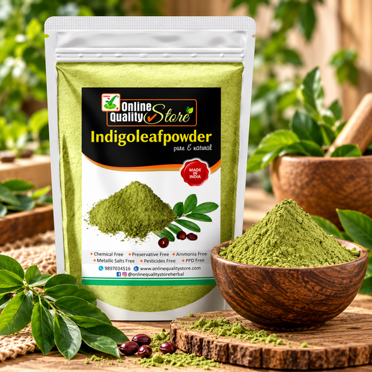 Online Quality Store Indigo powder for hair and Beard Dye - Black - Pure and Natural Lab tested (200 gram)