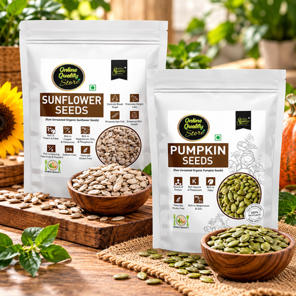 Online Quality Store Organic Combo of Sunflower Seeds, Pumpkin Seeds -200gm (2 x 100gm Pack)