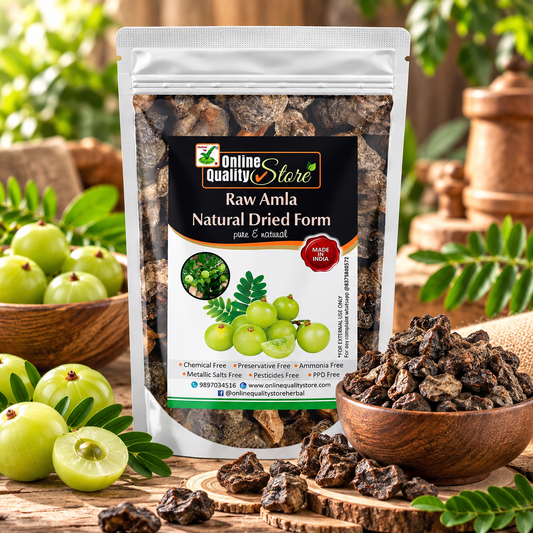 Online Quality Store Raw Amla For Hair Natural (Amla) Dried Form, 250g