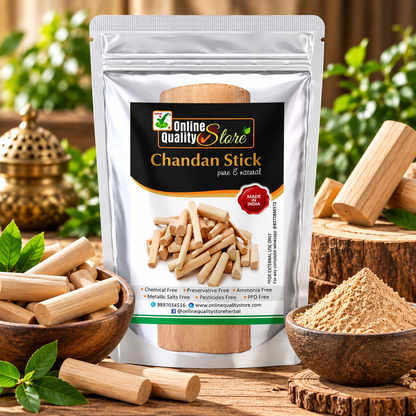 Online Quality Store Chandan Wood 1 pcs Lab Tested Isi Seal Sandalwood Scented Processed Chandan Sticks 30-35Grams