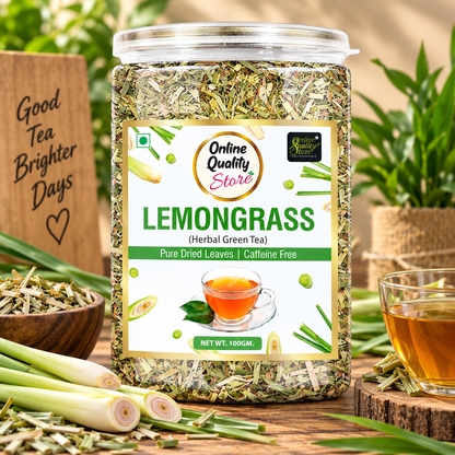 Online Quality Store Organic Lemongrass Herbal Tea - 100g | Lemongrass Tea Leaves |Herbal Green Tea