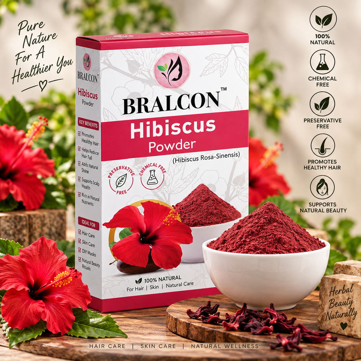 BRALCON Organic Hibiscus Powder-100g
