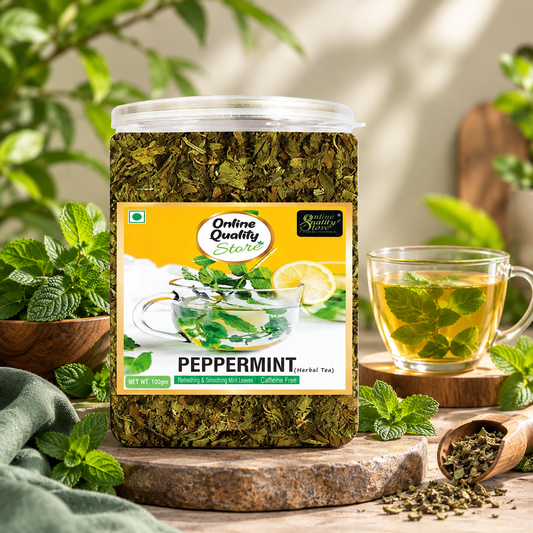 Online Quality Store Peppermint Tea, 100gm Loose Leaf Tea | Peppermint Tea Leaves Herbal Green Tea for Boost Immunity