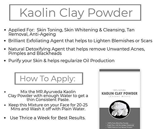 Online Quality Store Natural Kaoline/Clay Powder For Acne, Blackheads And For Glowing Skin, 900g