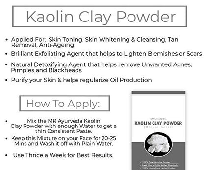 Online Quality Store Natural Kaoline/Clay Powder For Acne, Blackheads And For Glowing Skin, 900g