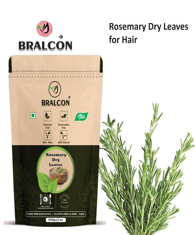 BRALCON Rosemary Dried Leaves - 100g | Rosemary Leaves for hair growth, Seasoning Food & Herbal Tea