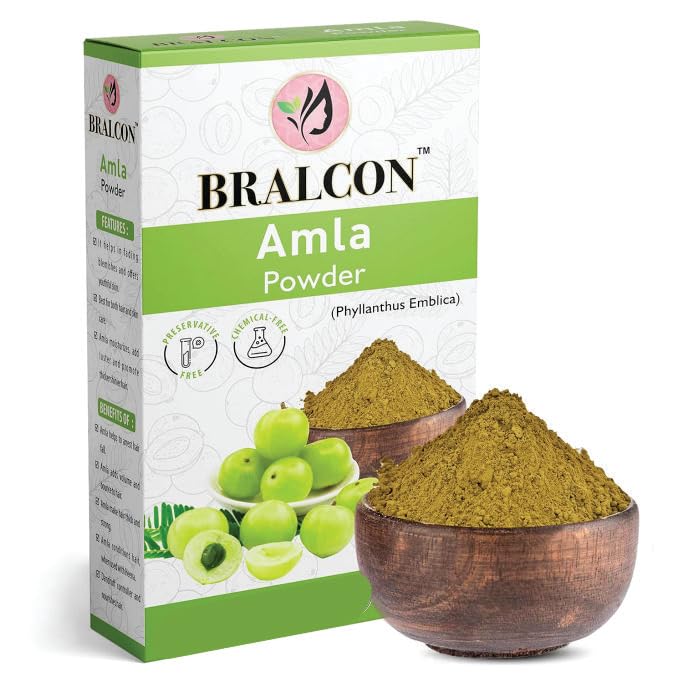 BRALCON Organic Amla, Reetha, Shikakai, Bhringraj, Hibiscus Powder Combo-500g (100g x 5 Pack)