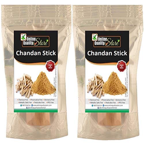 Online Quality Store Chandan Wood Original 2 pcs Lab Tested Isi Seal Original Sandalwood Scented Processed Chandan Sticks 30-35Grams (2)