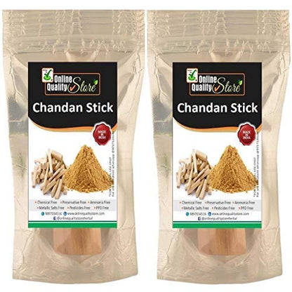 Online Quality Store Chandan Wood Original 2 pcs Lab Tested Isi Seal Original Sandalwood Scented Processed Chandan Sticks 30-35Grams (2)
