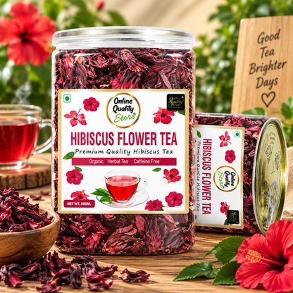 Online Quality Store Organic Hibiscus Flower Tea - 50Gram|Hibiscus Tea Leaves|Natural Hibiscus Flower Tea Whole Leaf Used For Iced Tea