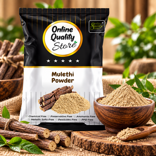 Online Quality Store Licorice (Mulethi) Powder |Yashtimadhu Powder,Liquorice Powder |glycyrrhiza glabra powder |pure mulethi powder for face,body,skin, & hair |Natural Pure Mulethi Powder best for hair and Skin care ,100g