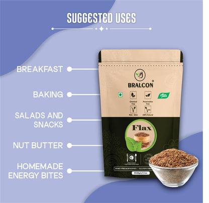 BRALCON Raw Organic Flax Seeds -100g