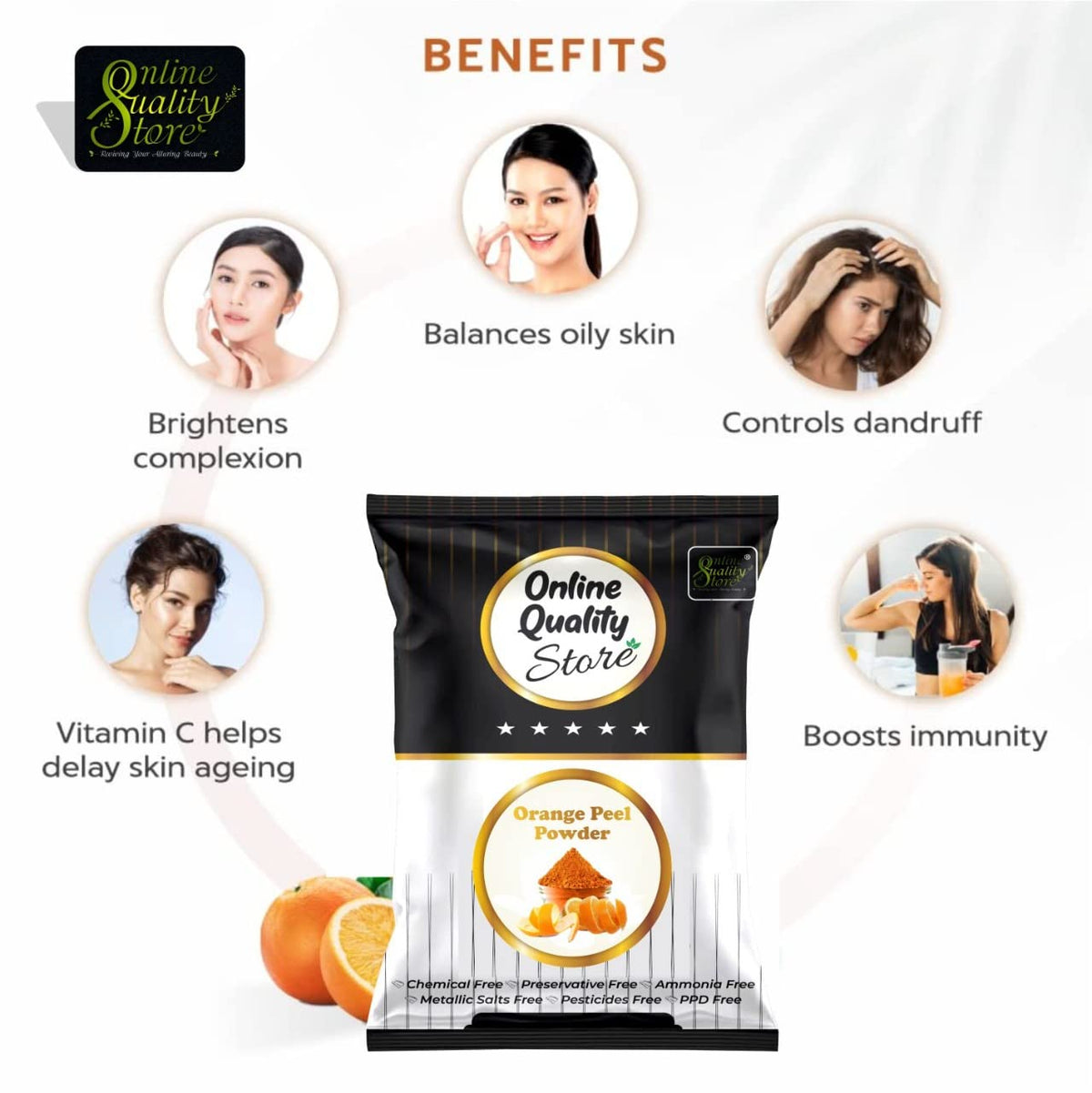 Online Quality Store Orange Peel Herbal Powder Combo for Hair and Face