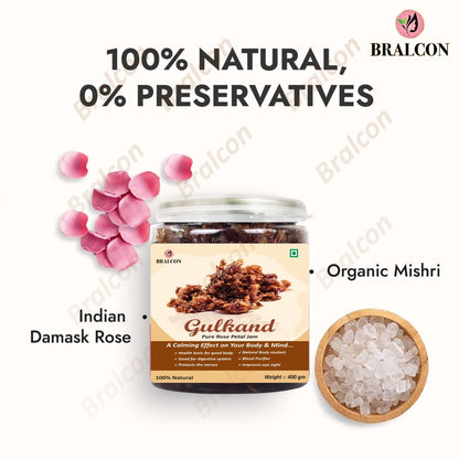 BRALCON Natural Gulkand (Rose Petal Jam) - 400g