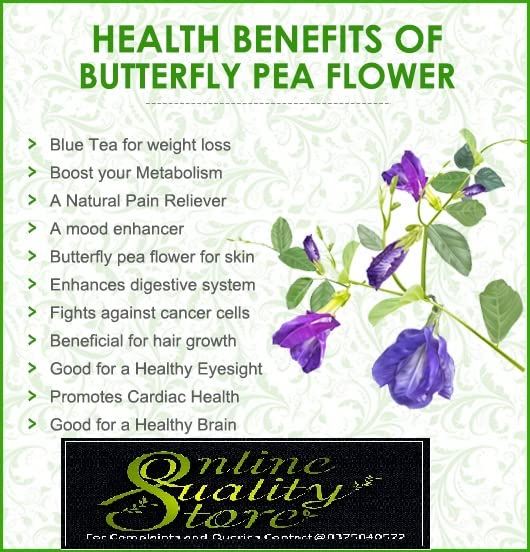 Online Quality Store Organic Butterfly Pea Flower Tea-100g | 100 % Natural Herbal Tea | Blue Pea Tea