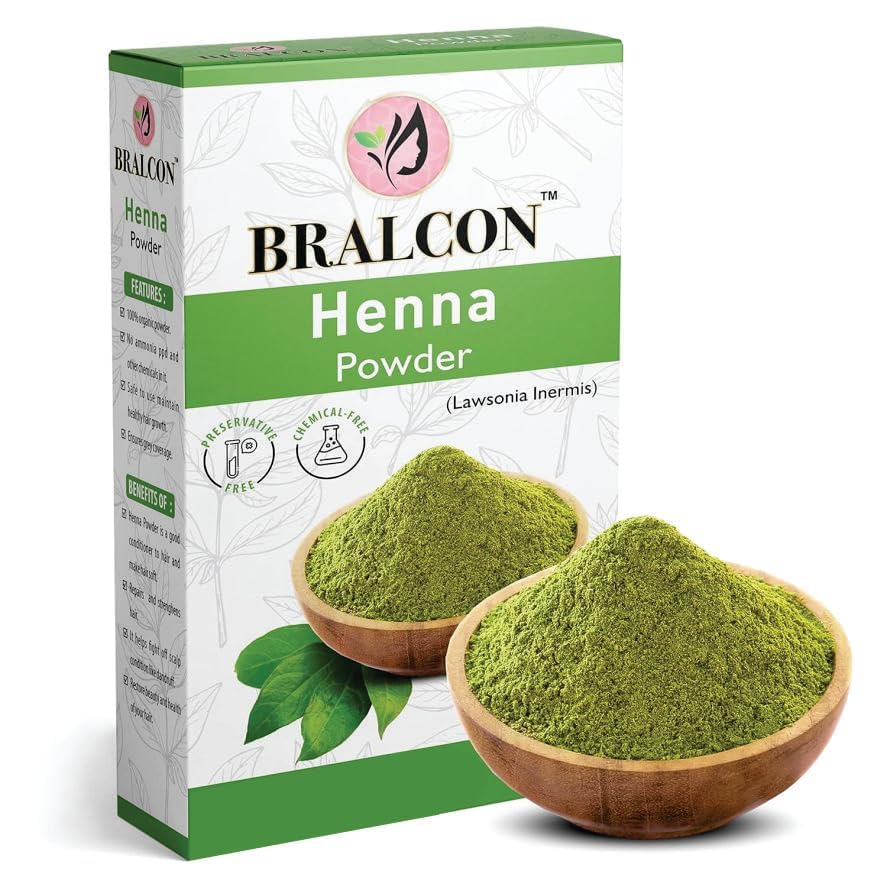 BRALCON Organic Henna Powder, Indigo Powder Combo - 200g(100g x 2 Pack)