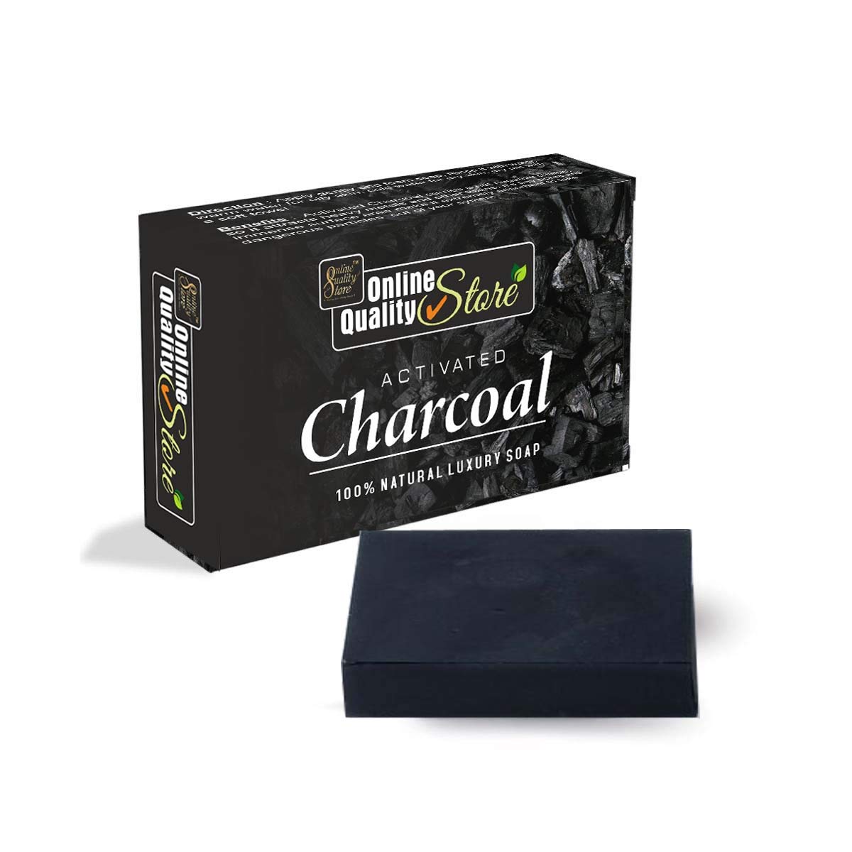 Online Quality Store Activated charcoal soap(100 grams each, Black, Pack of 4)