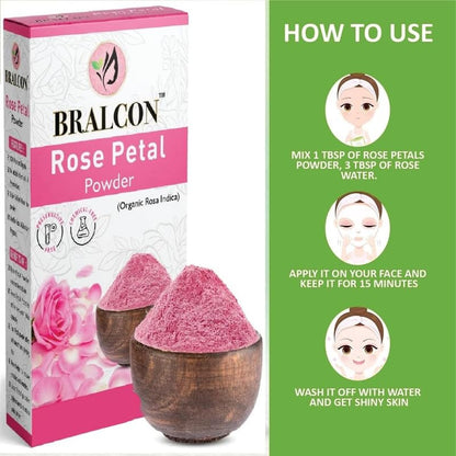 Rose Petal Powder for Facial & Skin Care | Natural Rose Powder for Tanning & Glowing Skin | Skin Whitening Face Pack | 100gm