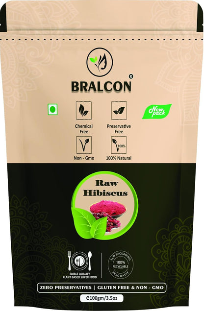 BRALCON Organic Raw Reetha, Amla, Shikakai, bhringraj, Hibiscus Combo- 500g(100g x 5 Pack)