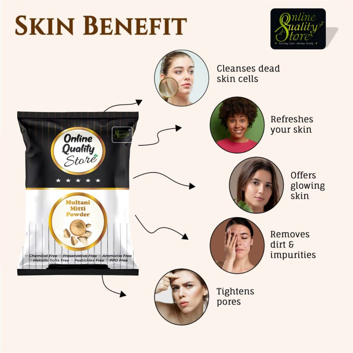 Online Quality Store herbal powder combo for hair and face (Multani mitti powder)
