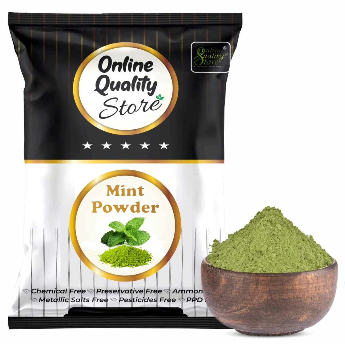 Online Quality Store Herbal Mint Powder for Hair and Face |Pudina Powder for Face |Mint Powder for Skin | Mint Powder for Hair | No added Chemicals, 100 Grams