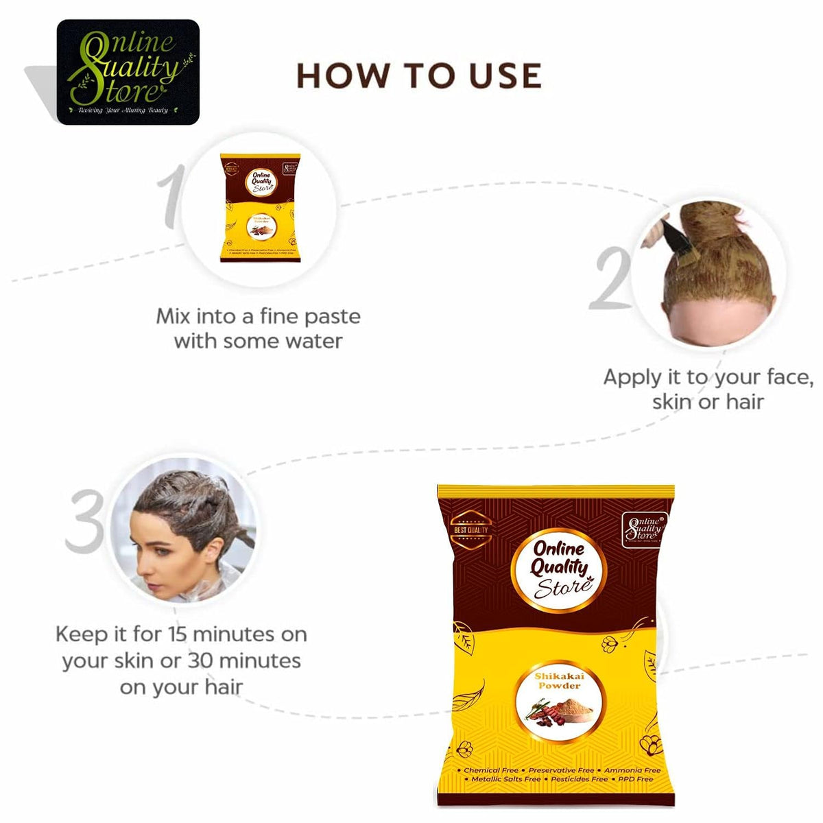 Online Quality Store Shikakai Powder for Hair (200g)