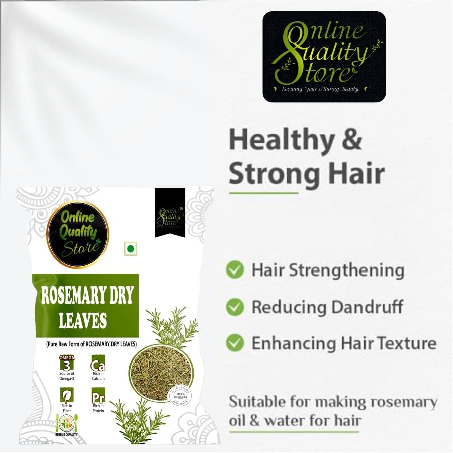 Online Quality Store Rosemary Dry Leaves - 100g |Rosemary Dried Leaf/Rosemary For Foods & Hair/Rosemary Herb Tea | Organic | Natural