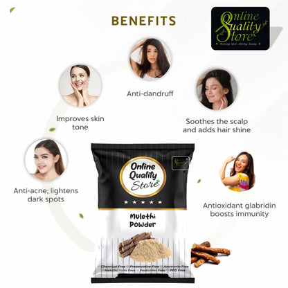 Online Quality Store Licorice (Mulethi) Powder |Yashtimadhu Powder,Liquorice Powder |glycyrrhiza glabra powder |pure mulethi powder for face,body,skin, & hair |Natural Pure Mulethi Powder best for hair and Skin care ,100g