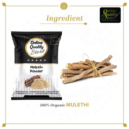Online Quality Store Licorice (Mulethi) Powder |Yashtimadhu Powder,Liquorice Powder |glycyrrhiza glabra powder |pure mulethi powder for face,body,skin, & hair |Natural Pure Mulethi Powder best for hair and Skin care ,100g