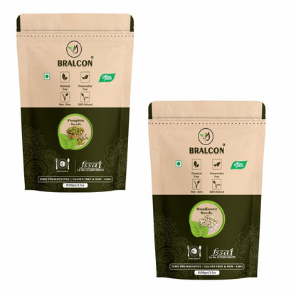 BRALCON Organic Seeds Combo (Sunflower Seeds- 100g, Pumpkin Seeds -100g)
