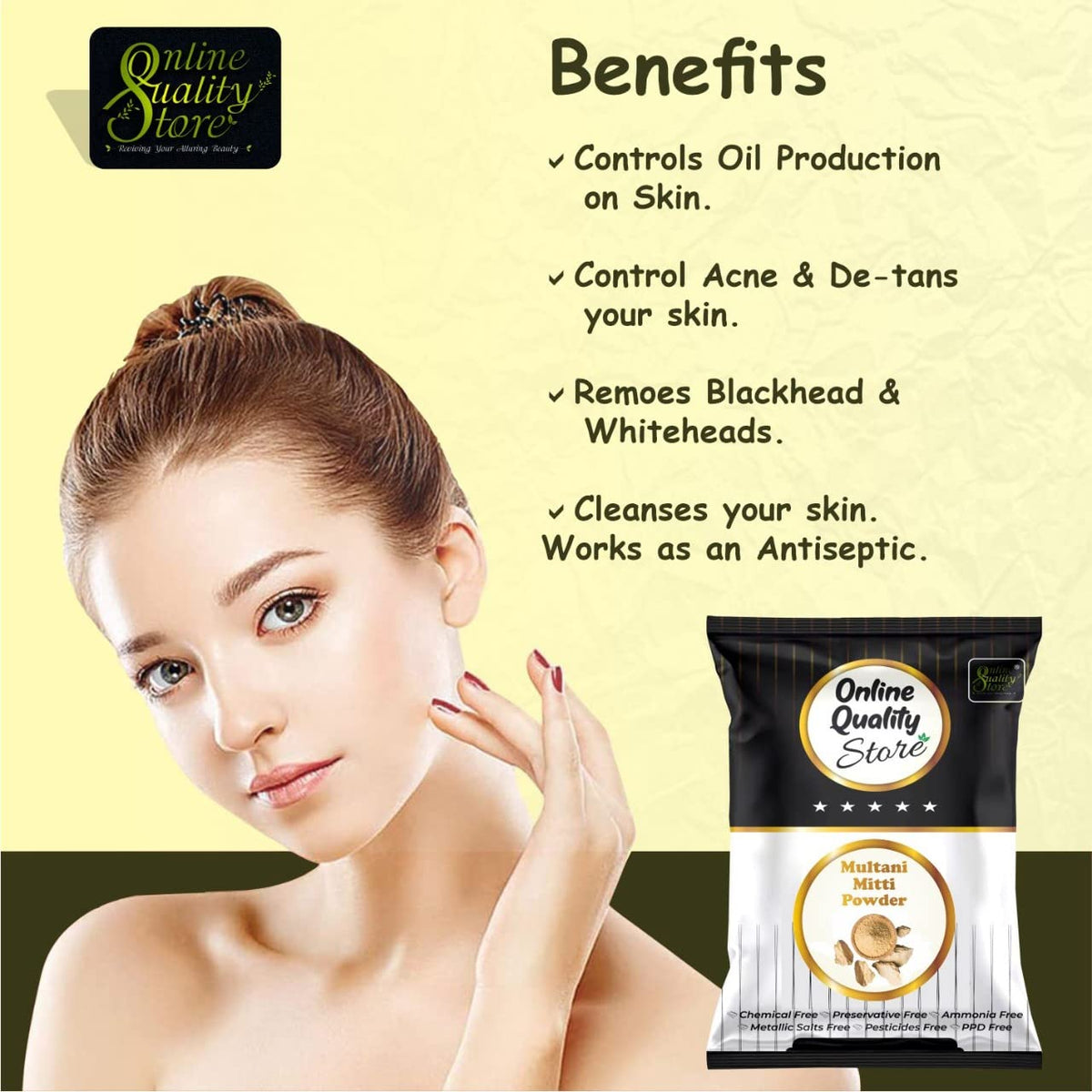 Online Quality Store herbal powder combo for hair and face (Multani mitti powder)
