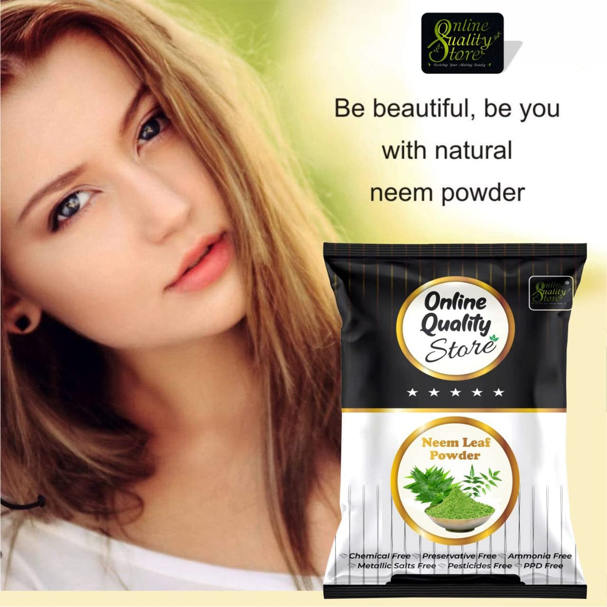 Online Quality Store neem powder for face pack |neem powder |neem powder for face pack organic |pure neem powder |pure organic neem powder for face,body,skin,hair,plants |azadirachta indica,100g
