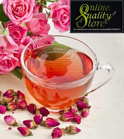 Online Quality Store Organic Hibiscus Flower Tea, Rose Flower Tea Combo- 200g (100g x 2 Pack) | Caffeine Free Herbal Tea | Premium Hibiscus Tea |use for Iced Tea, Cocktails|Improve Digestion| Rose Tea