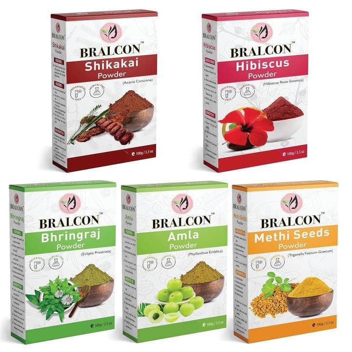 Methi, Amla, Shikakai, Bhringraj, Hibiscus Powder Combo for Face and Hair | Pack of 5 | 500gm