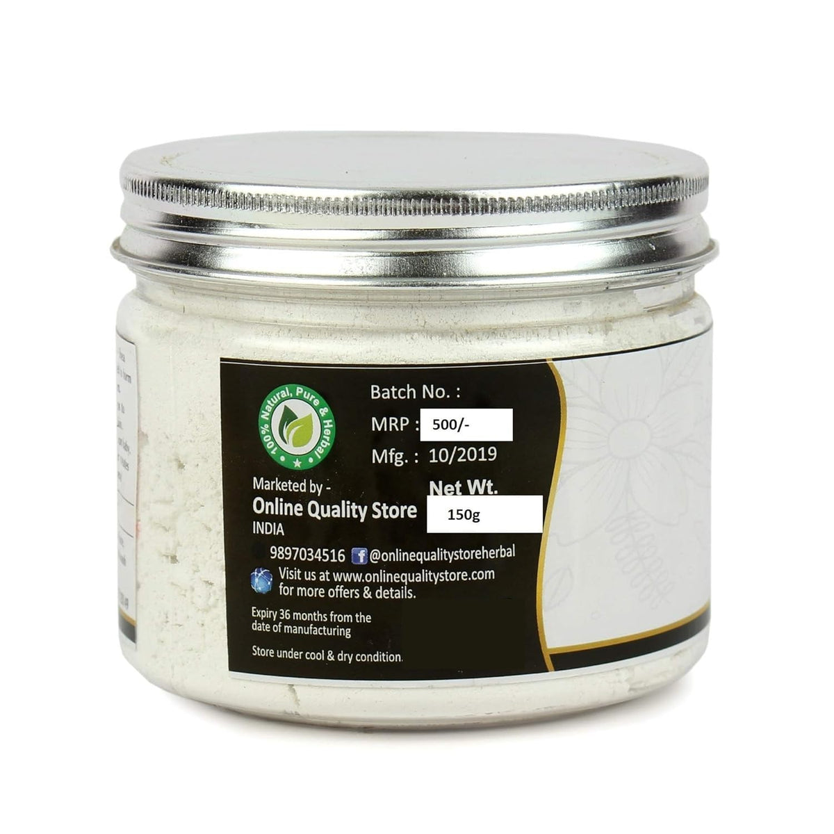 Online Quality Store Zinc Oxide Powder for face Pack, Skin Care , 150g |zinc oxide powder for skin |zinc oxide |zinc oxide powder for face|zno powder |zno nano particles |zinc oxide sunscreen |zinc oxide powder for painting