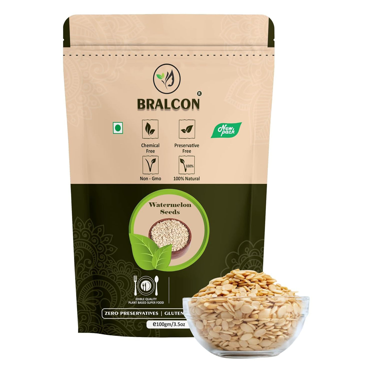 BRALCON Seeds Combo of Chia, Watermelon, Pumpkin, Sunflower, Flax Seeds - 500g (5 x 100g Each Pack)