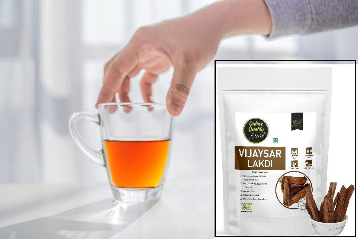 Online Quality Store Vijaysar Lakdi- 400g|Vijaysar Bark/Chaal|Indian Kino|Pterocarpus Marsupium Bark