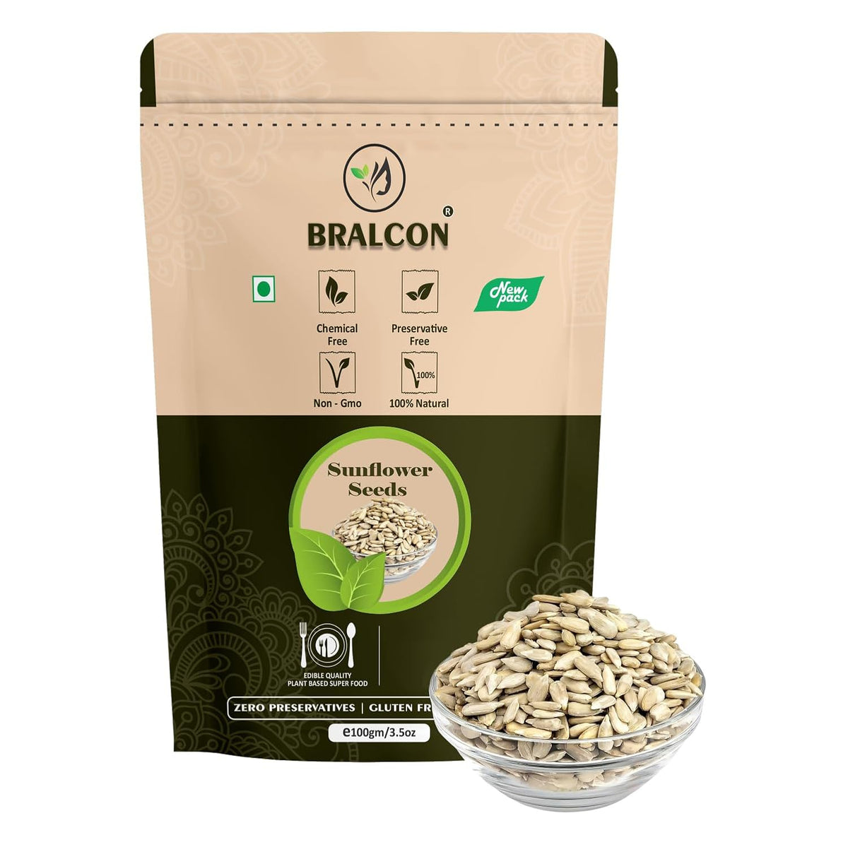 BRALCON Seeds Combo of Chia, Watermelon, Pumpkin, Sunflower, Flax Seeds - 500g (5 x 100g Each Pack)