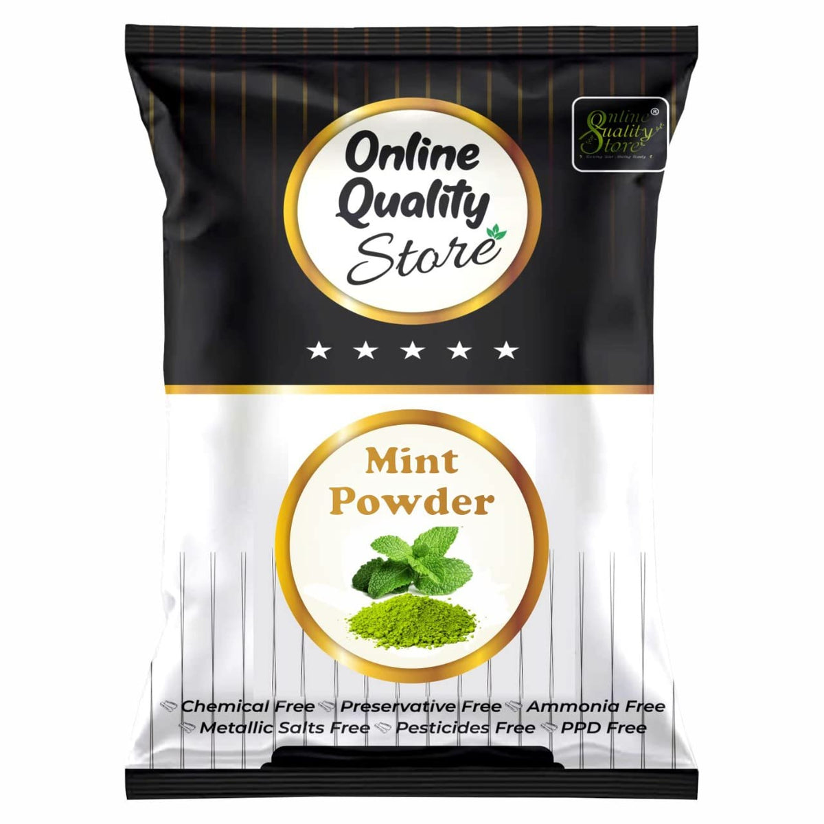 Online Quality Store Herbal Mint Powder for Hair and Face |Pudina Powder for Face |Mint Powder for Skin | Mint Powder for Hair | No added Chemicals, 100 Grams